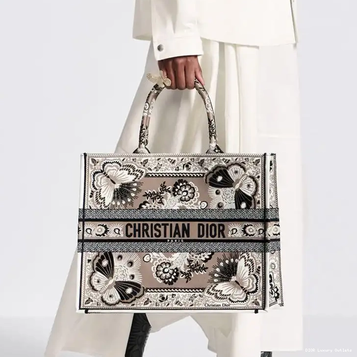 Cheap Tote Dior Book Bandana Canvas Butterfly Beige Motif 0422 Luxury